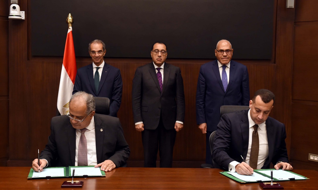 The Prime Minister witnesses the signing ceremony of a cooperation protocol between the Arab Organization for Industrialization and the National Telecommunications Regulatory Authority