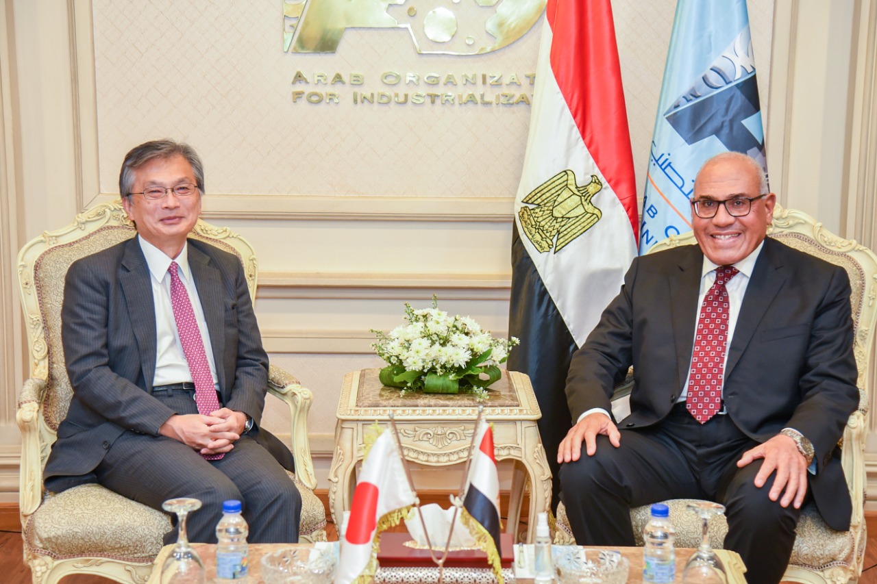 The Chairman of the Arab Organization for Industrialization discusses with the Ambassador of  Japan in Cairo strengthening partnership