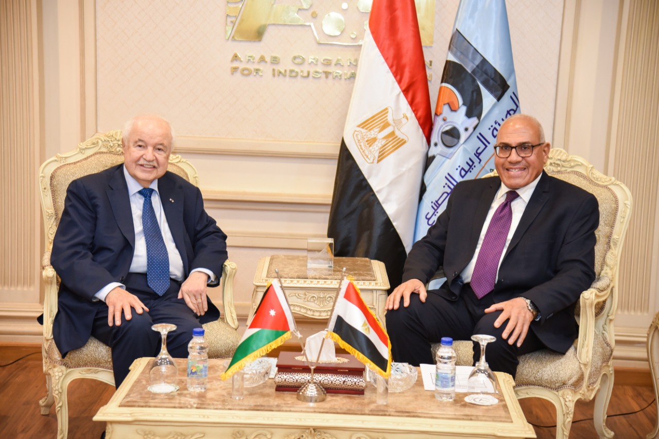 The Chairman  of the Arab Organization for Industrialization discusses with the President of Talal  Abo-Ghazaleh International Organization Partnership Strengthening