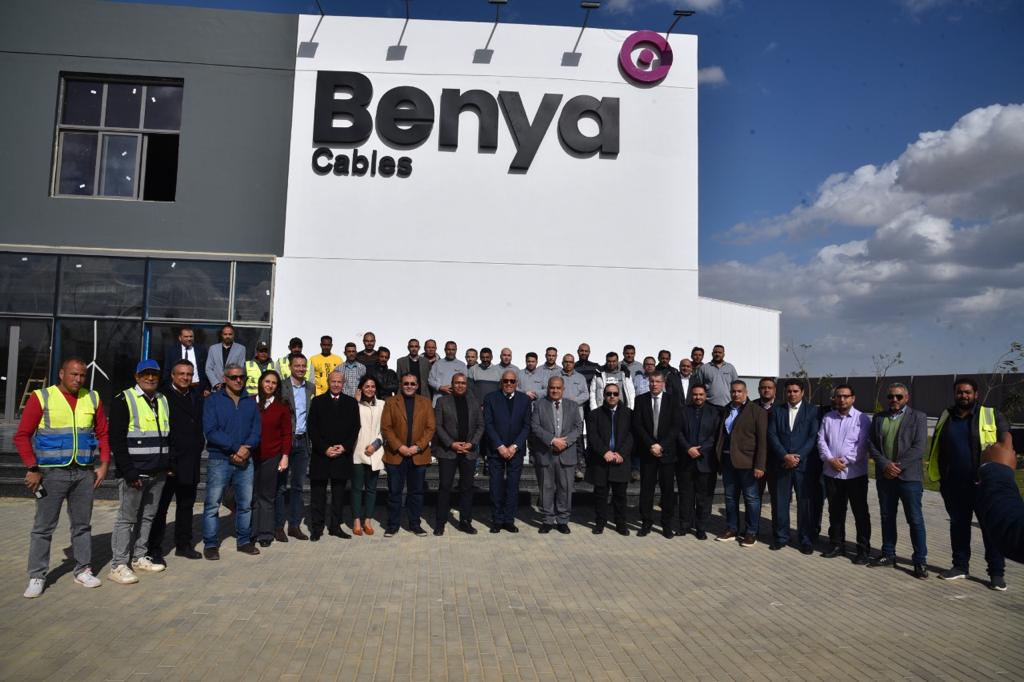 The Chairman  of the Arab Organization for Industrialization inspects the work of implementing production lines For Benya  factory for optical fiber cables