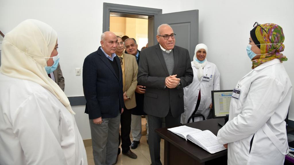The Chairman  of the Arab Organization for Industrialization inspects the medical complex For workers in the AOI 's units in Heliopolis