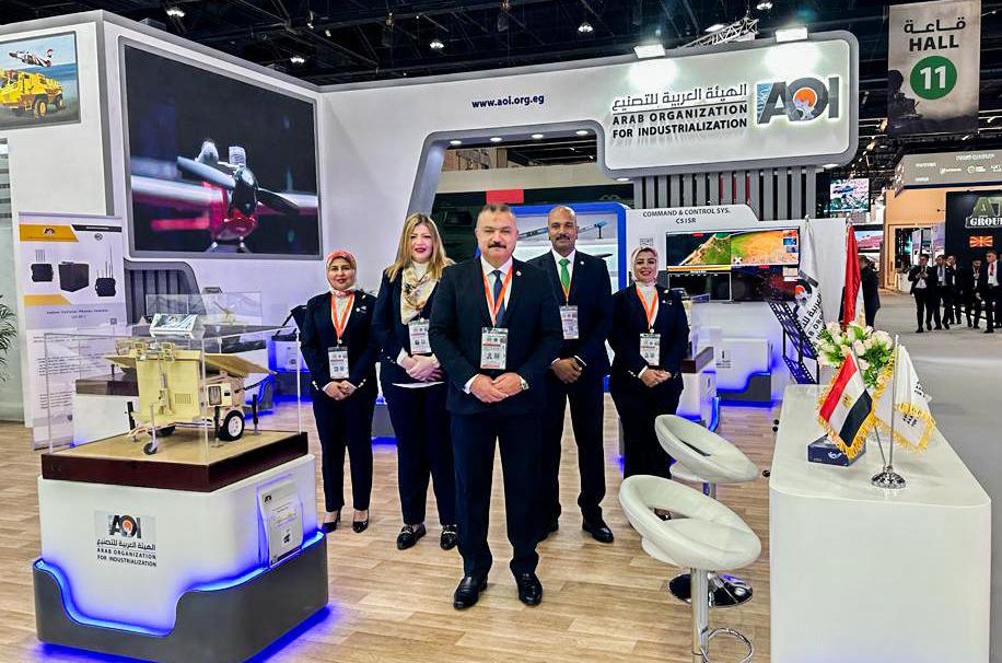 One of the activities of the participation of the Arab Organization for Industrialization in the opening of the IDEX Abu Dhabi exhibition in the United Arab Emirates