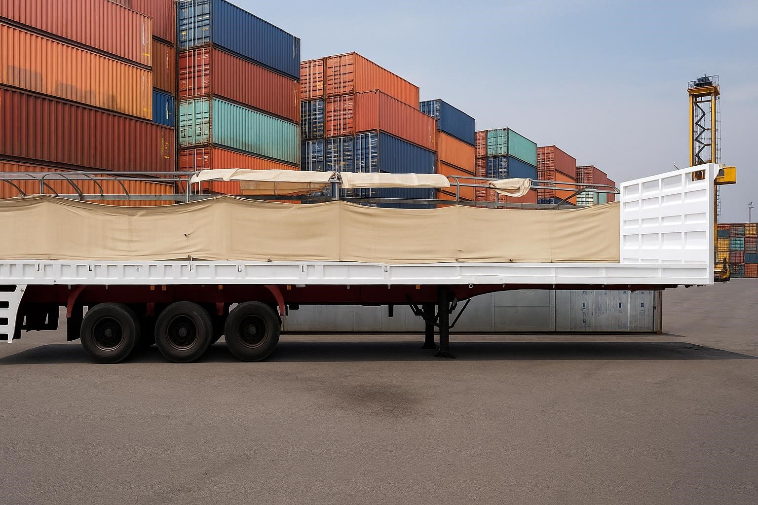 نصف مقطورة سطح  3 أكس