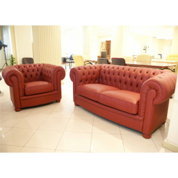 ( INTER KIT ) Waiting couch set consissting of 1sofa , 4foot faux leather ,a middle table , and 2 side tables 4